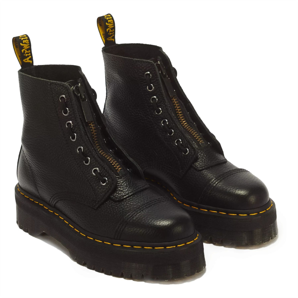 Dr Martens Sinclair Black Leather Zip Front Platform Boots - 22564001