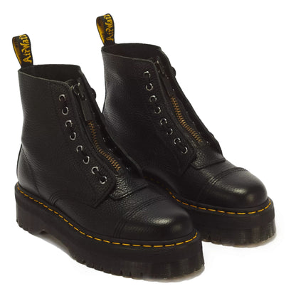 Dr Martens Sinclair Black Leather Zip Front Platform Boots - 22564001