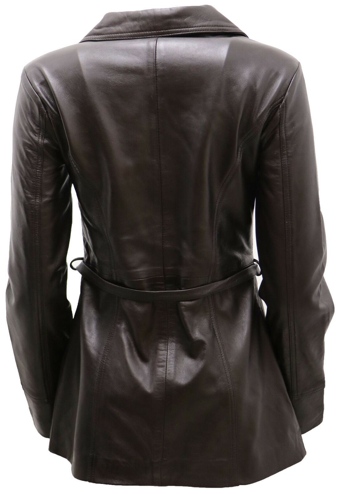 Womens Md Length Leather Biker Jacket-Okehampton - Upperclass Fashions 