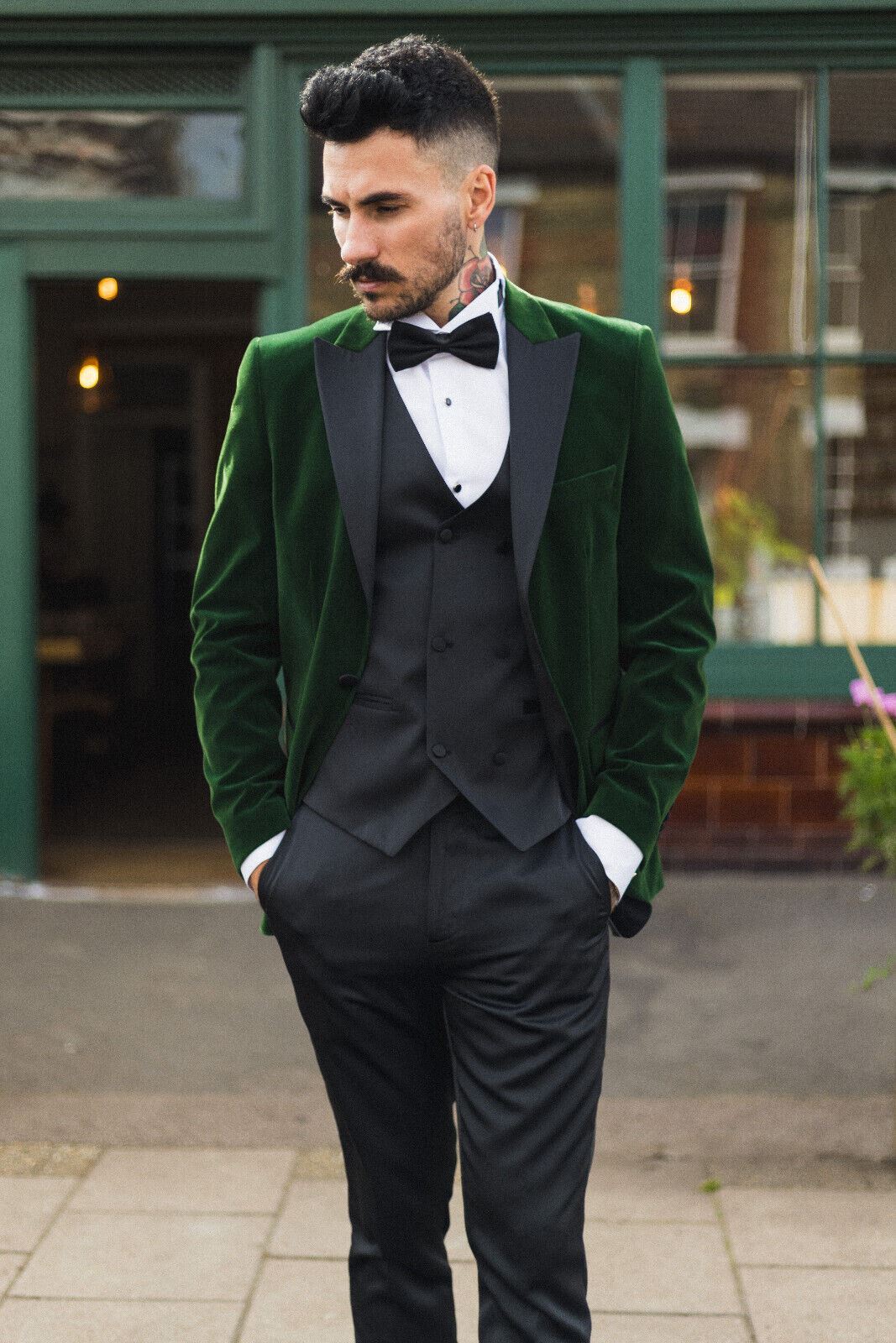 Green velvet hotsell dinner jacket mens