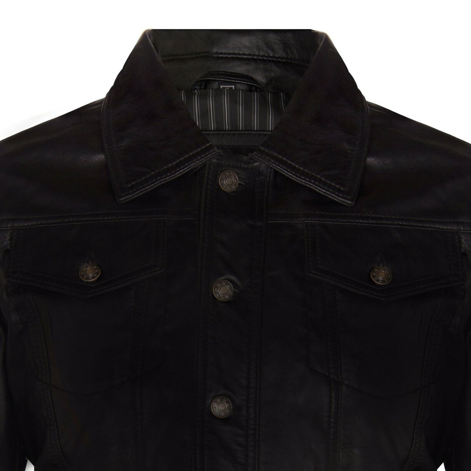Mens Leather Trucker Jacket-Dartford