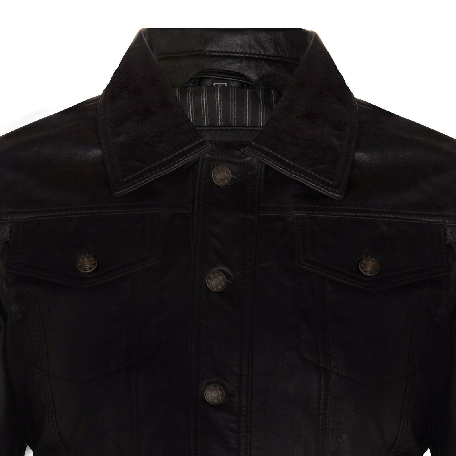 Mens Leather Trucker Jacket-Dartford