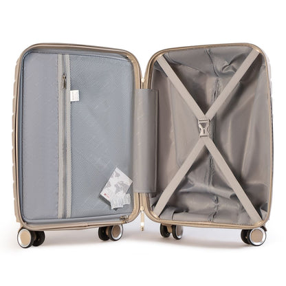 Forster Large Hard Shell TSA Suitcase in Champagne Beige