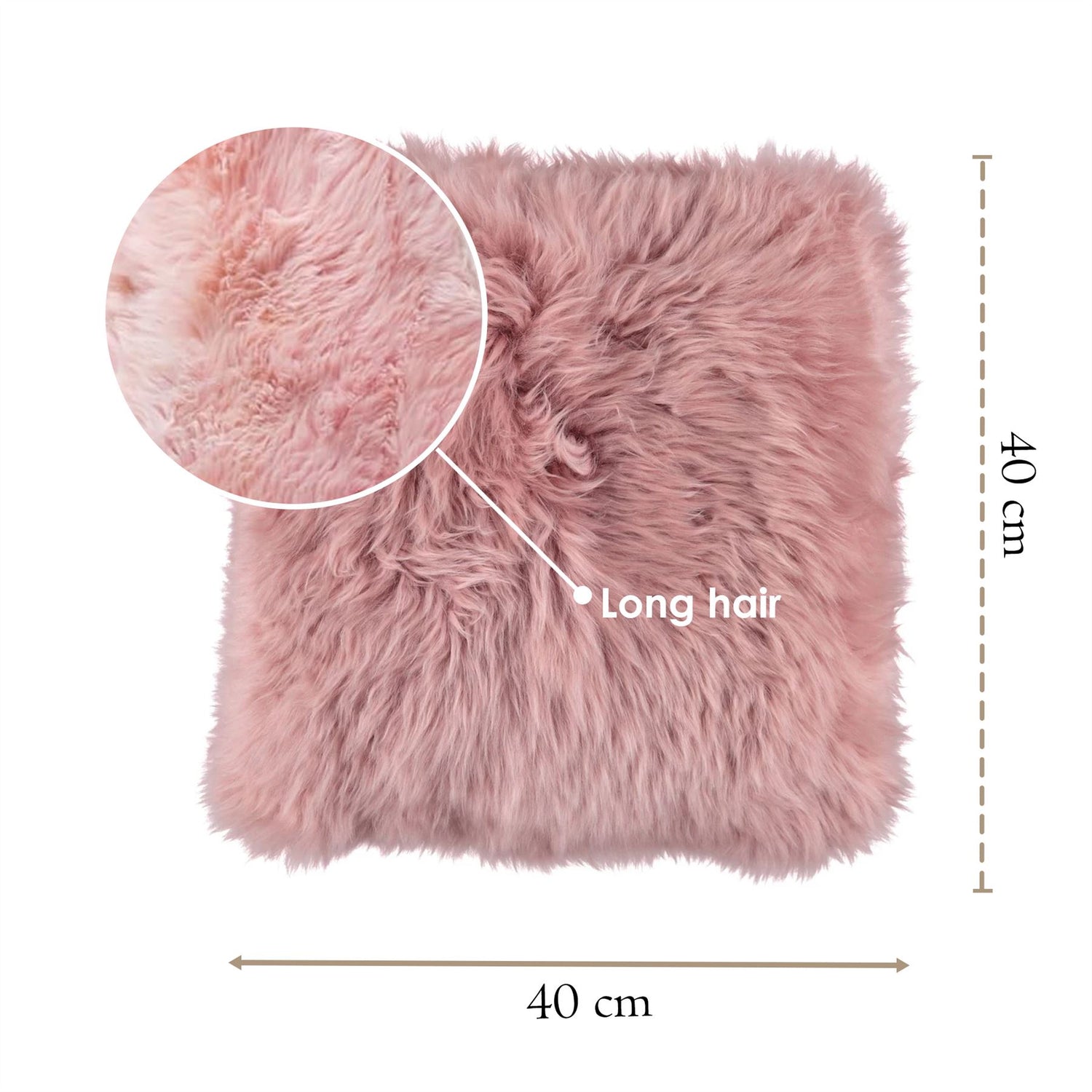 Genuine Sheepskin  40x40cm Real Wool Single Sided Cushion