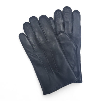 Men’s Italian Leather Warm Wool Lining Winter Stich Design Gloves - M-LGV-205