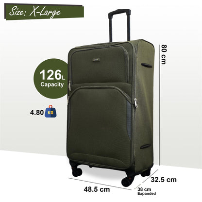 Gosford Medium Soft Shell Suitcase in Green