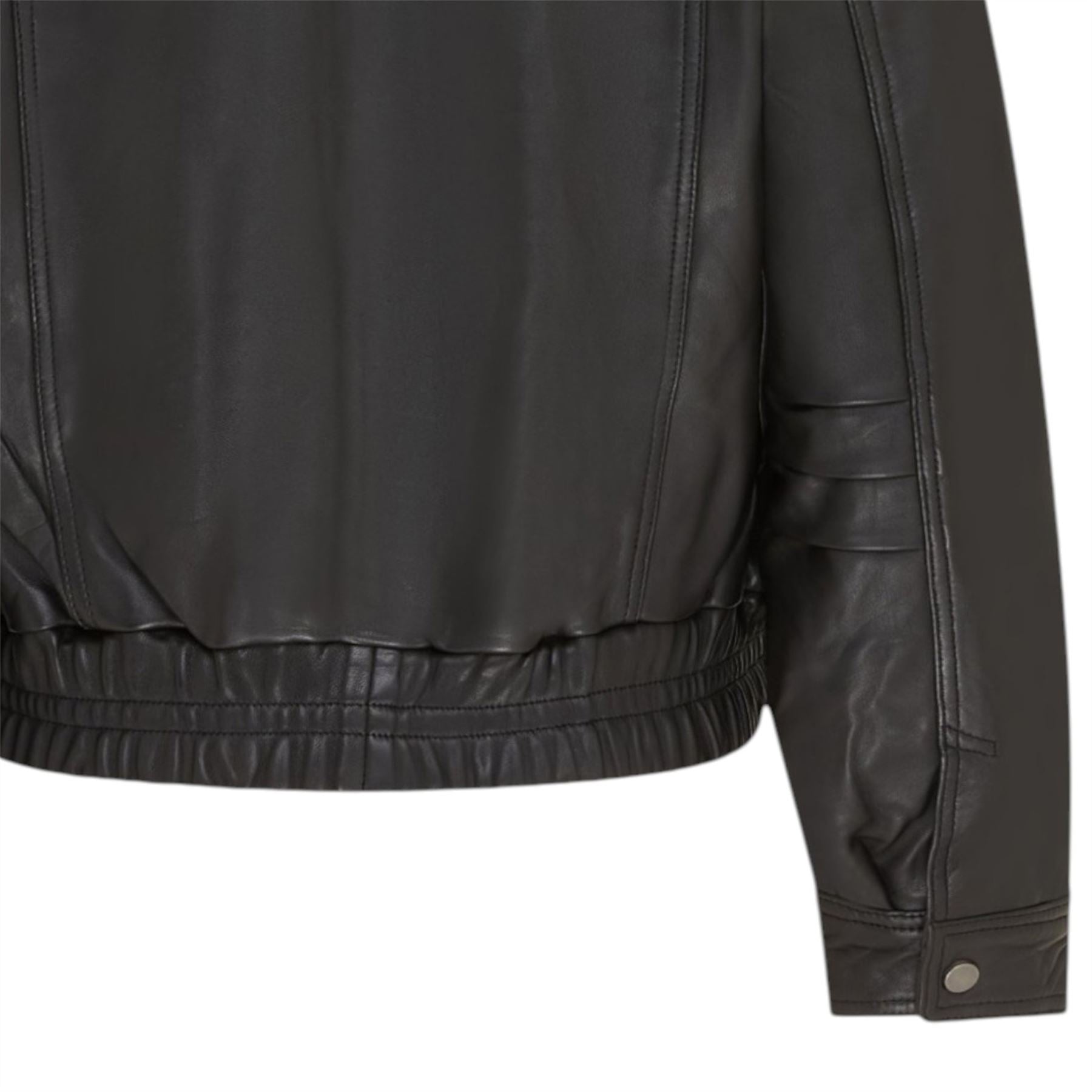 Womens Leather Biker Bomber Oversized Jacket - Blouson