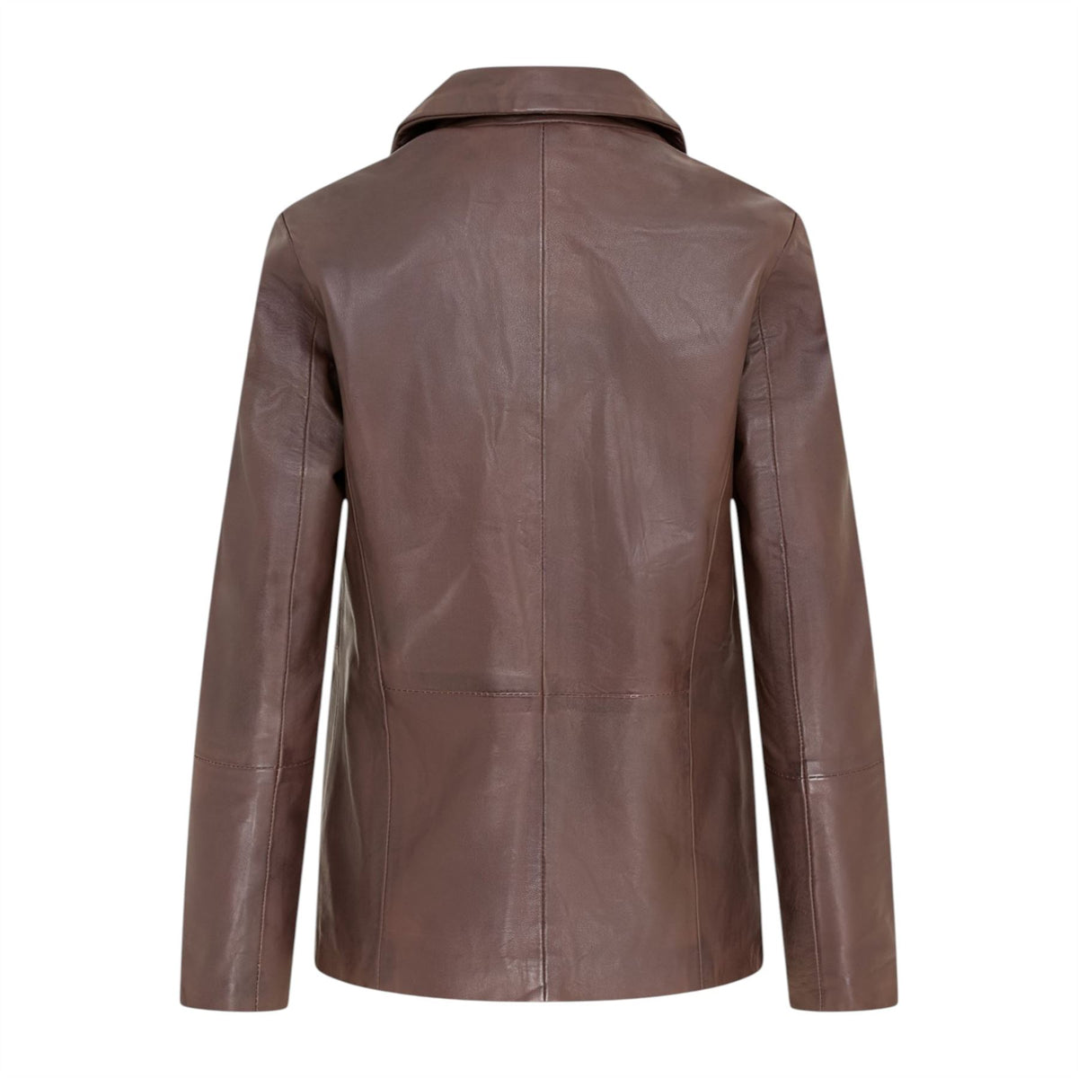 Womens One Button Leather Blazer Jacket-Newhaven