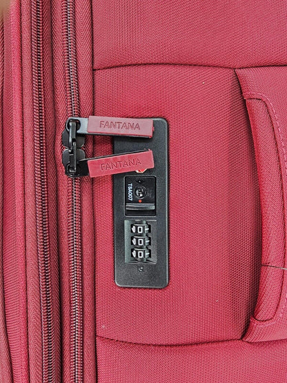 Blountsville Large Soft Shell Suitcase in Burgundy