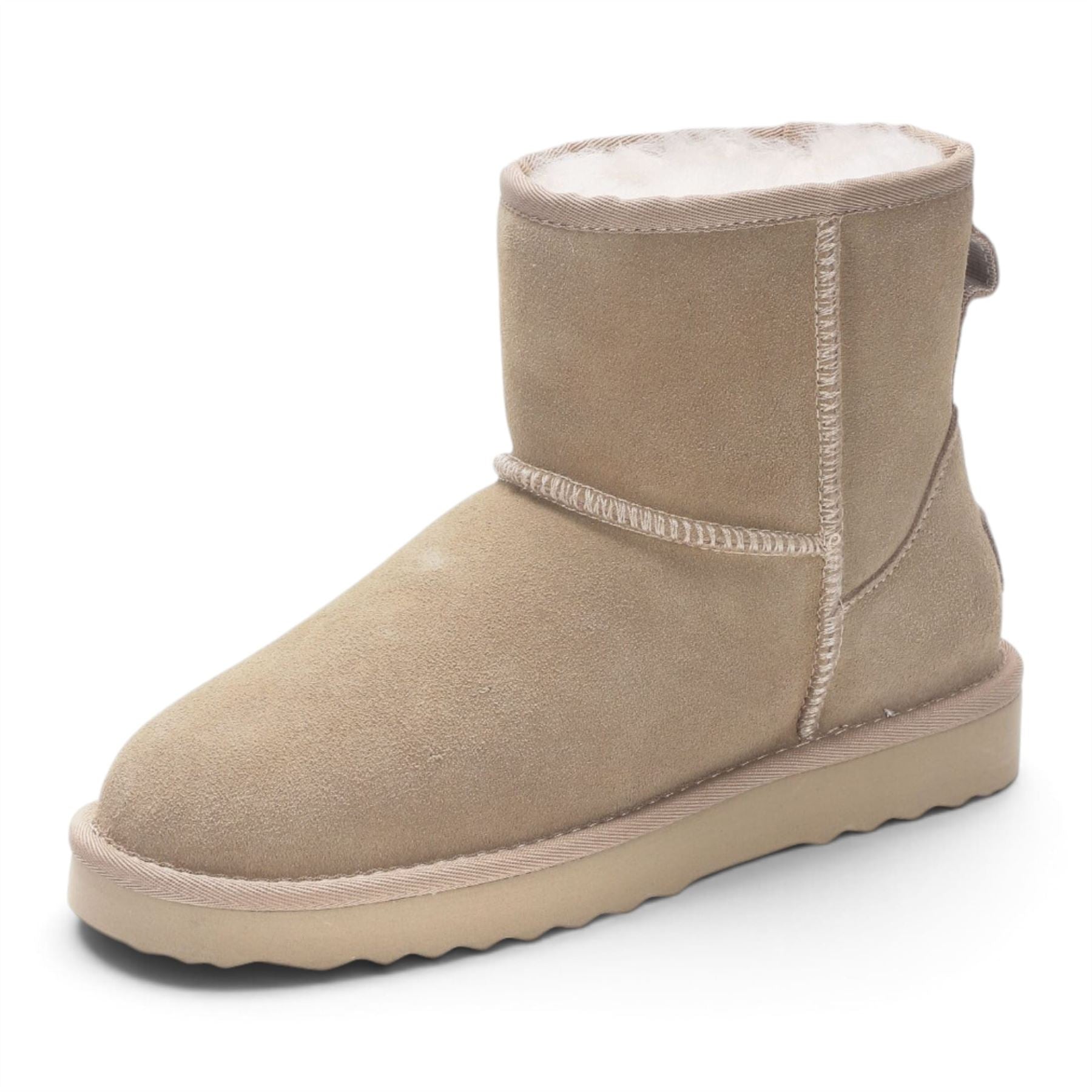 Women’s Sand Brown Genuine Sheepskin Real Fur Winter Ankle Boots - Frost