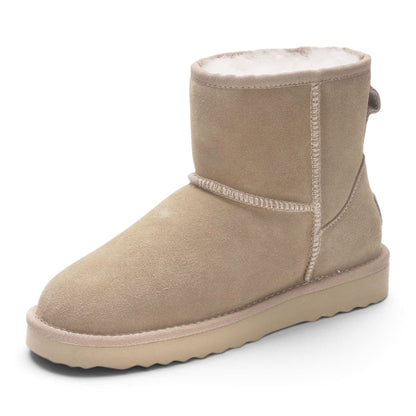 Women’s Sand Brown Genuine Sheepskin Real Fur Winter Ankle Boots - Frost