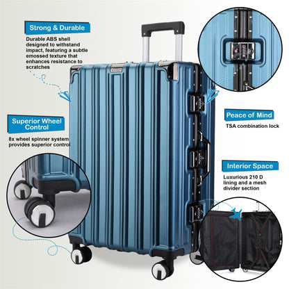 Airdrie Set of 3 Hard Shell Suitcase in Blue