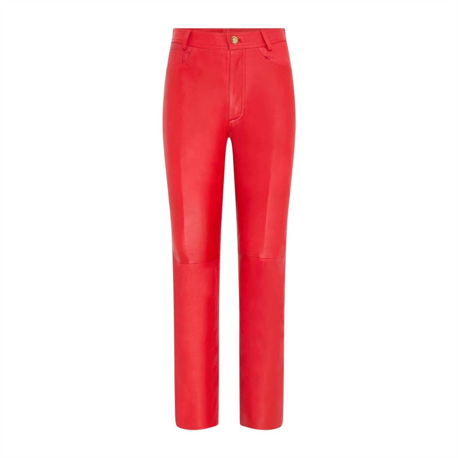 Womens Lamb Leather 501 Biker Jeans - Ankara
