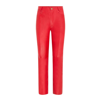 Womens Lamb Leather 501 Biker Jeans - Ankara