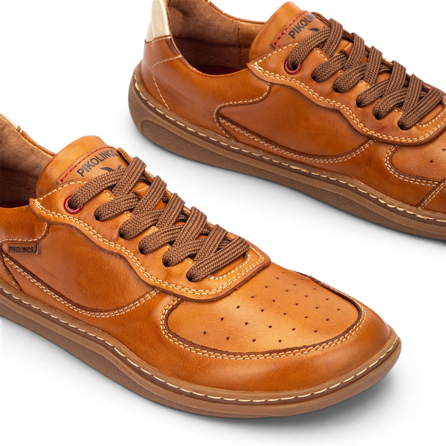 Pikolinos Tan Brown Leather Sneakers Trainer Barefoot Shoes - Aranjuez