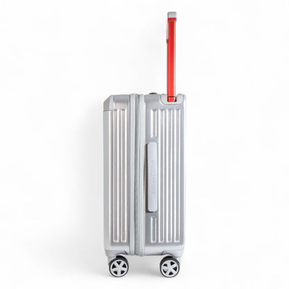 Hard Shell Silver Rimowa Inspired TSA Cabin Luggage Suitcase Durable Spinner Carry-On