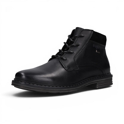 Bugatti Mens Black Leather Lace-up Chukka Ankle Boots - Rigalo Evo