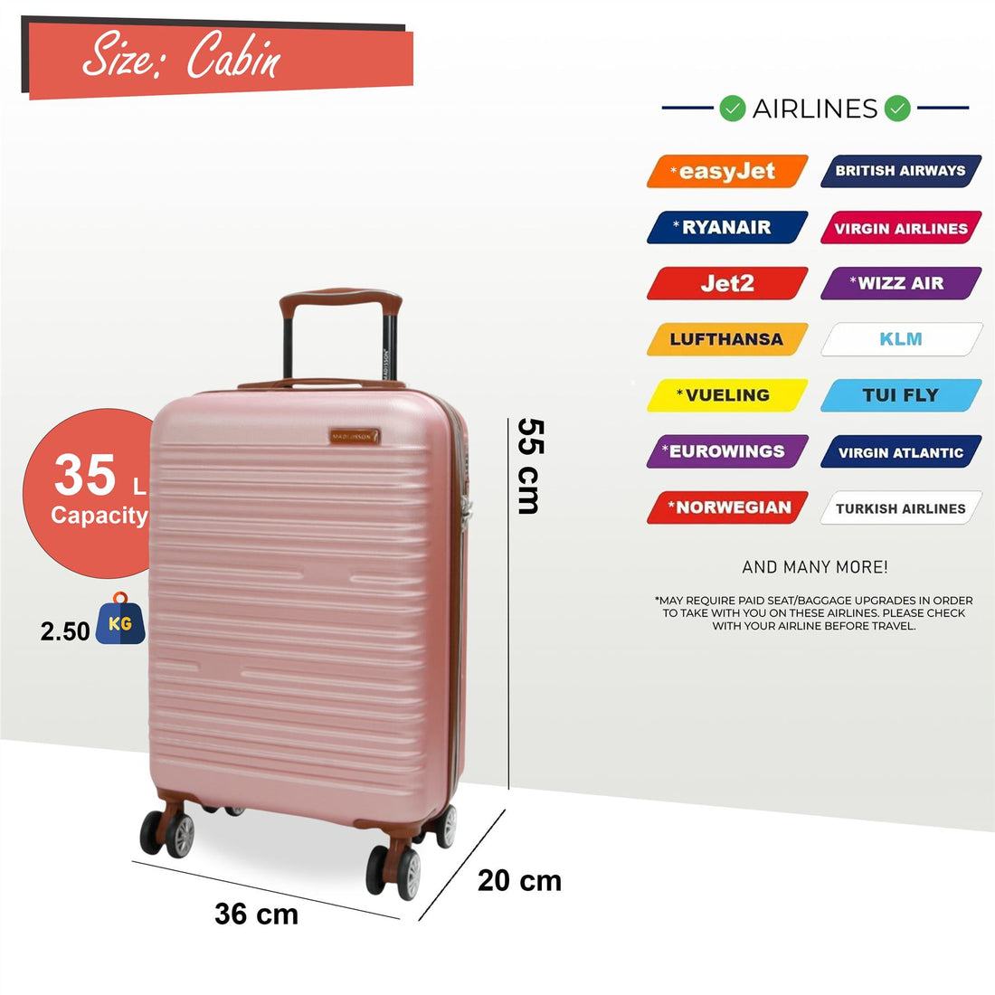 Armidale Cabin Hard Shell Suitcase in Golden