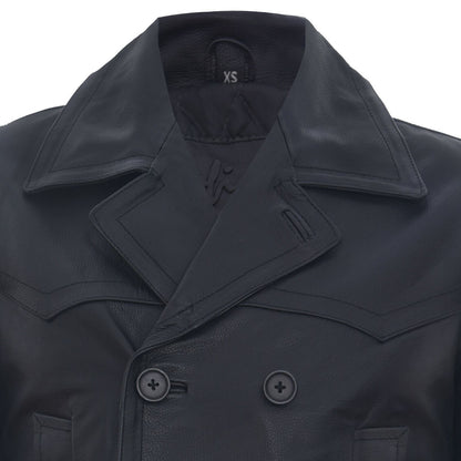 Mens Leather CowHide German Peacoat-Epping