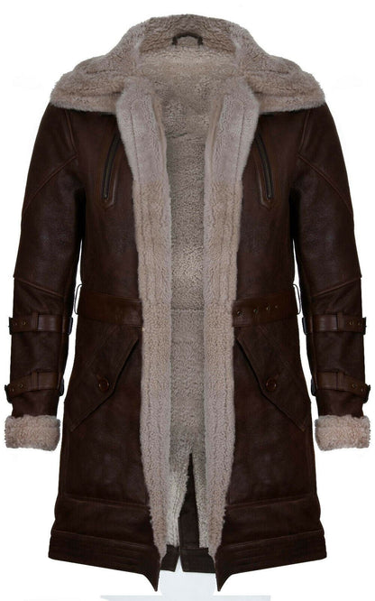 Mens 3/4 Length Sheepskin Leather Overcoat-Kendal - Upperclass Fashions 