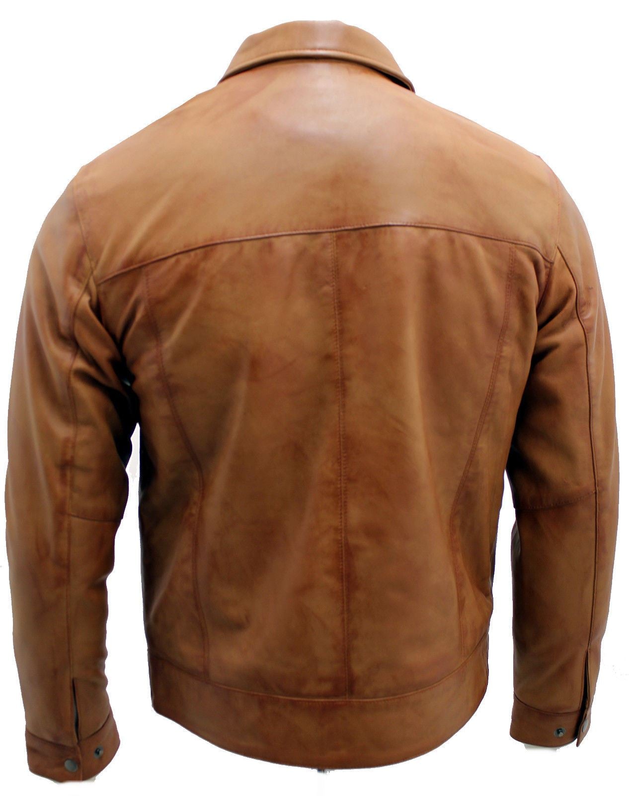 Mens Leather Harrington Biker Jacket-Slough - Upperclass Fashions 