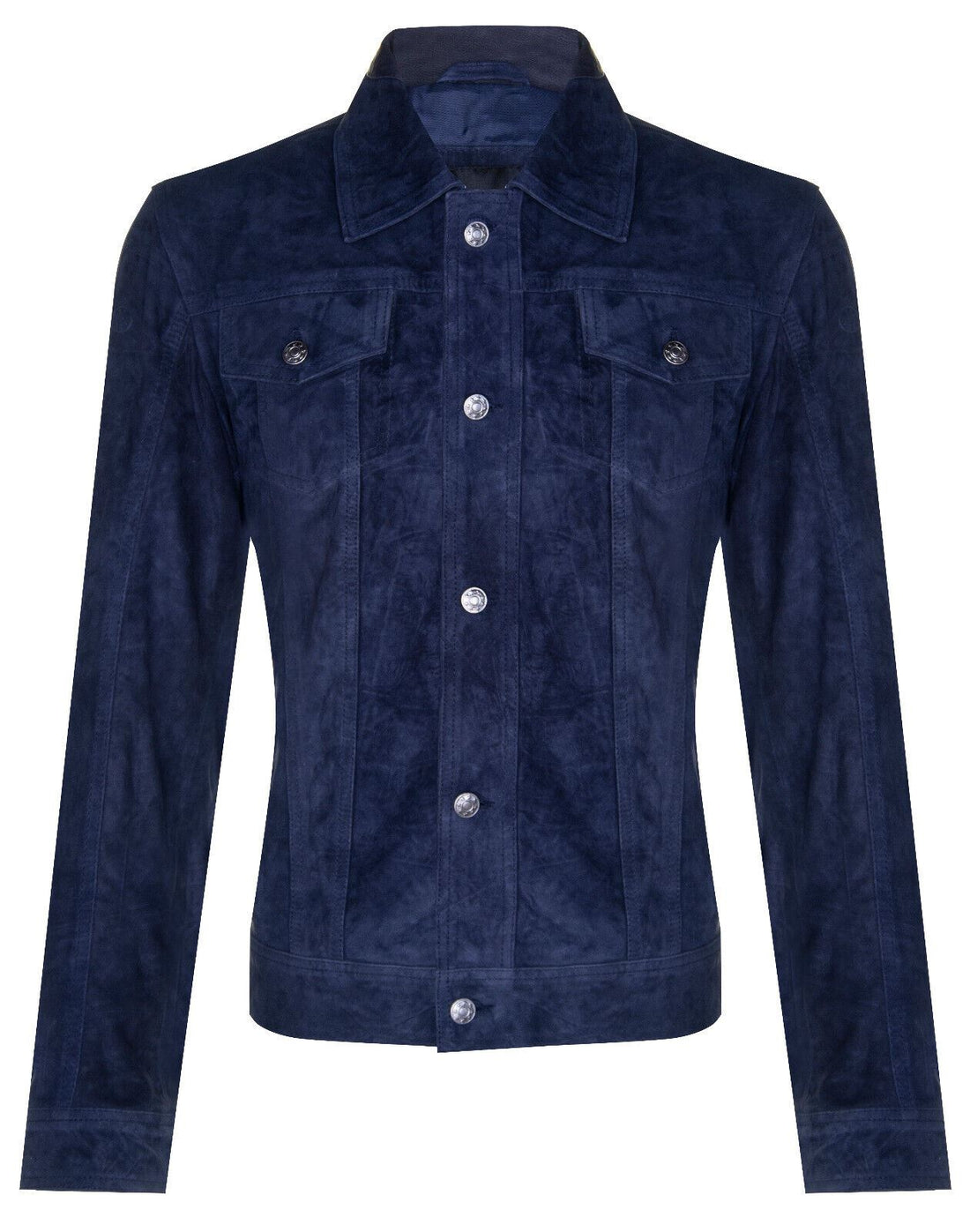 Mens Suede Leather Denim Jeans Jacket-Dover