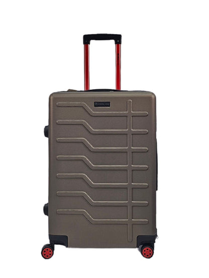 Grey Hard Shell Classic Suitcase Set 8 Wheel Cabin Luggage Case Holiday Travel