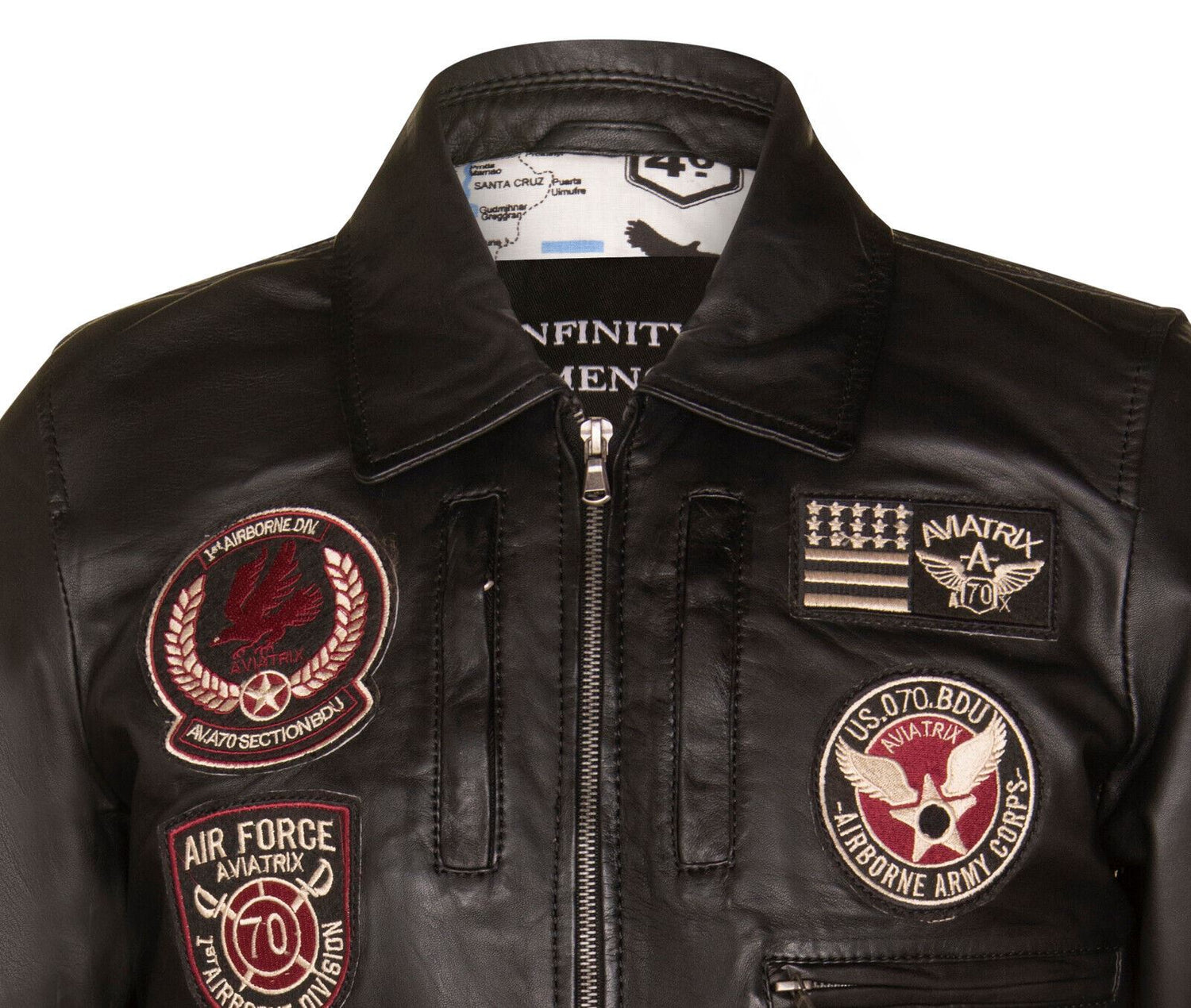 Mens Leather Pilot Bomber Jacket - Crediton