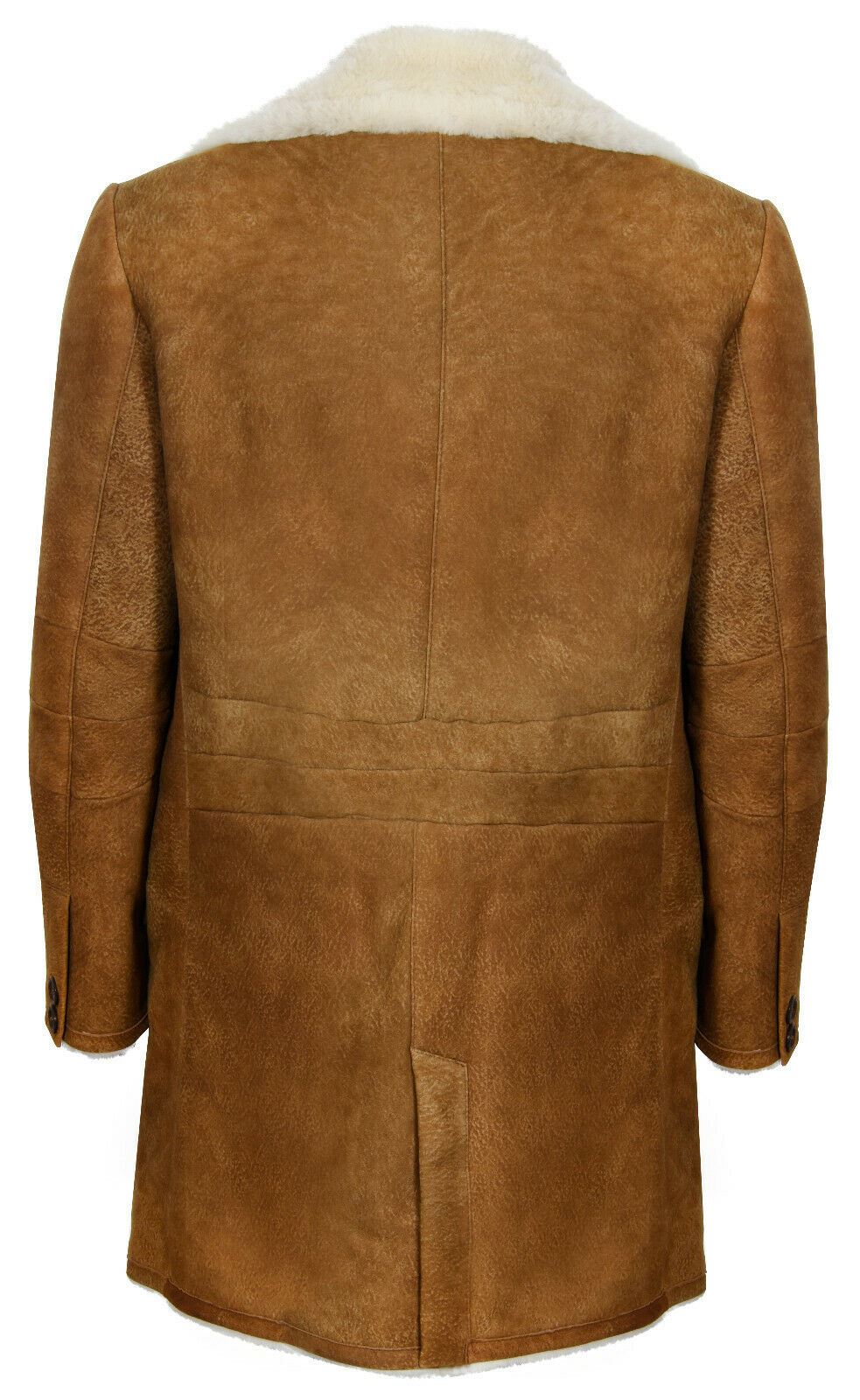 Mens Long Sheepskin shearling Trench Coat-Lewes