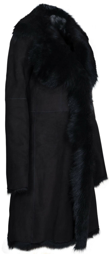 Womens Suede Toscana Sheepskin Trench Coat-Rochester