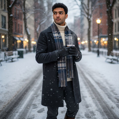 Men’s Italian Leather Warm Wool-Lined Winter Gloves - M-LGV-505