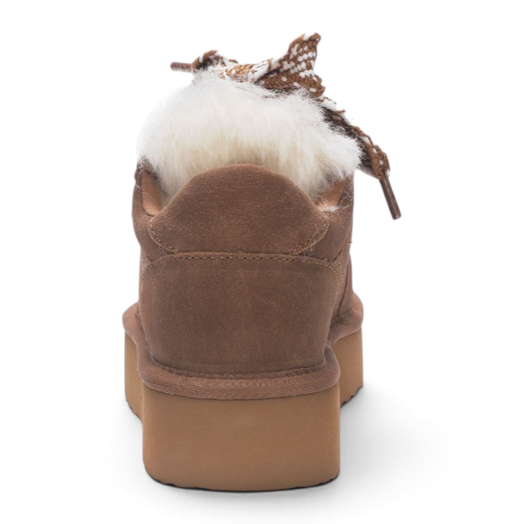 Women’s Chestnut Brown Genuine Sheepskin Fur-Lined Winter Wedge Trainers - Moonstone