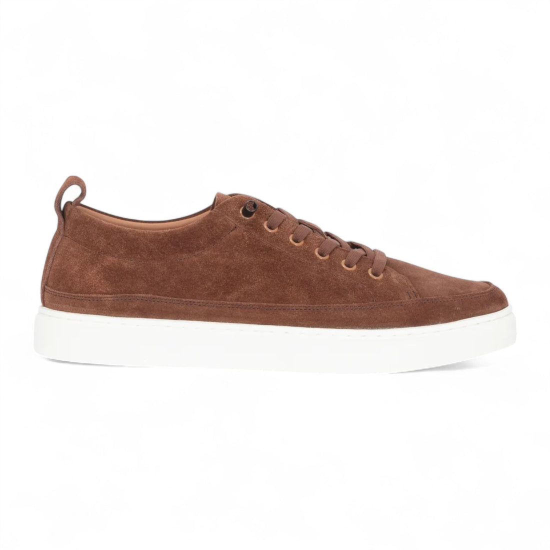 Justin Reess Mens Brown Suede Leather Trainers Sneakers - Josh