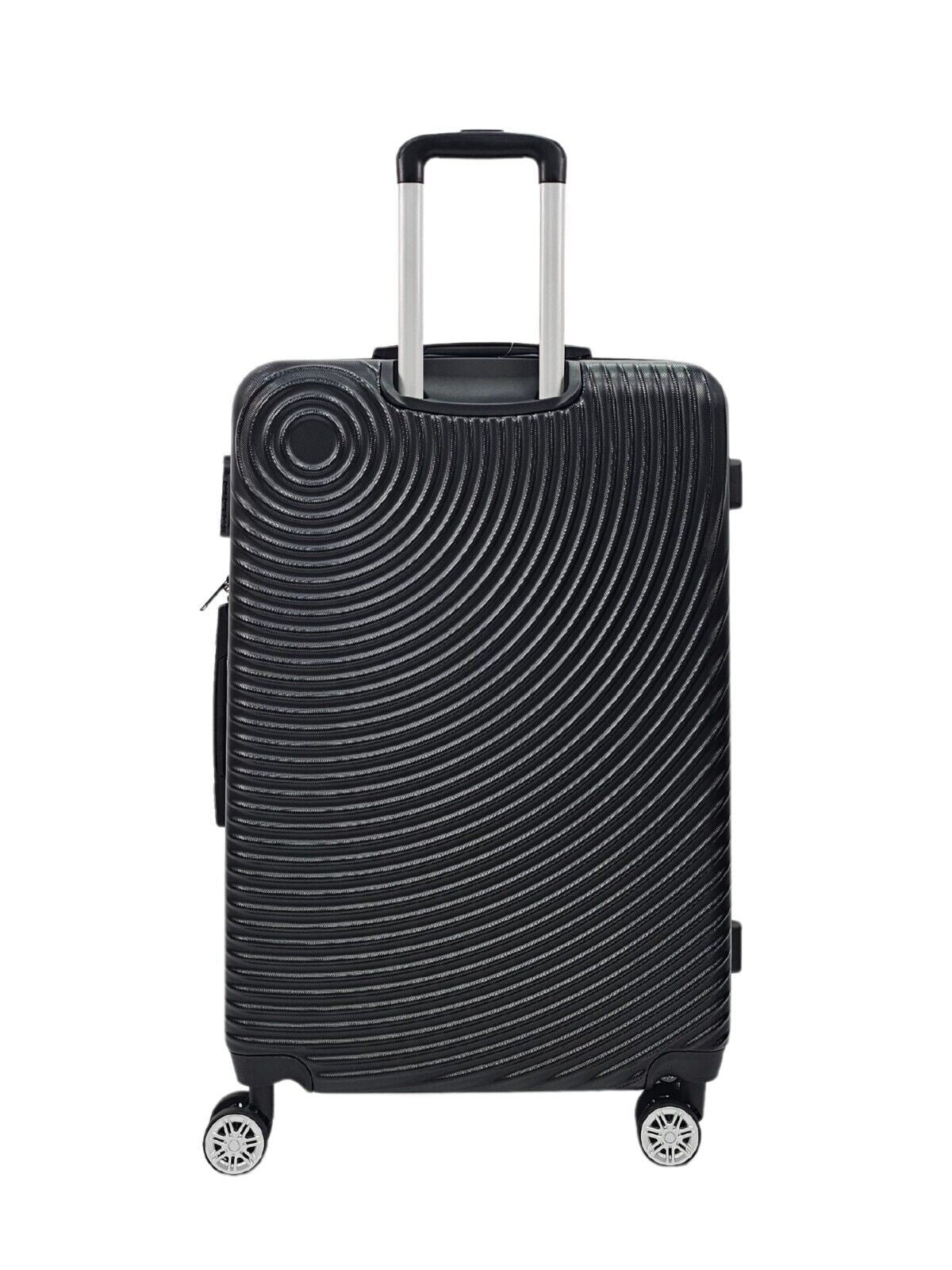 Hard Shell Black Cabin Suitcase Set 8 Wheel Luggage Case Travel Bag