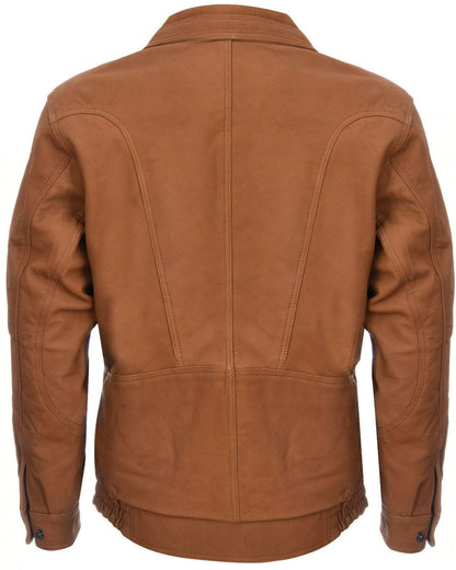 Mens Harrington Bomber Leather Jacket-Cheshunt