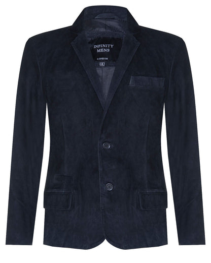 Mens Suede Italian Blazer Jacket-Dorking