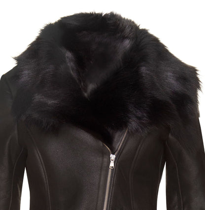 Womens Toscana Sheepskin Leather Jacket-Redcar