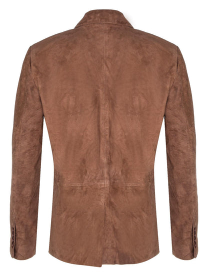 Mens Suede Italian Blazer Jacket-Dorking