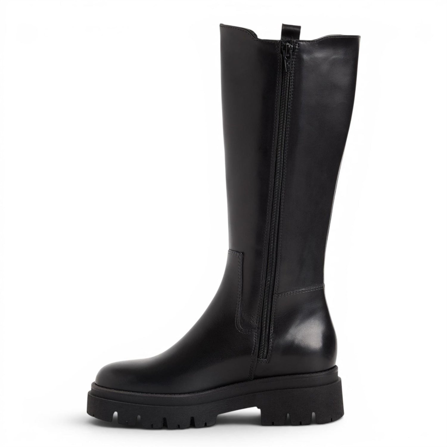 Tamaris Women’s Black Leather Knee High Platform Heel Long Boots - 25608-41