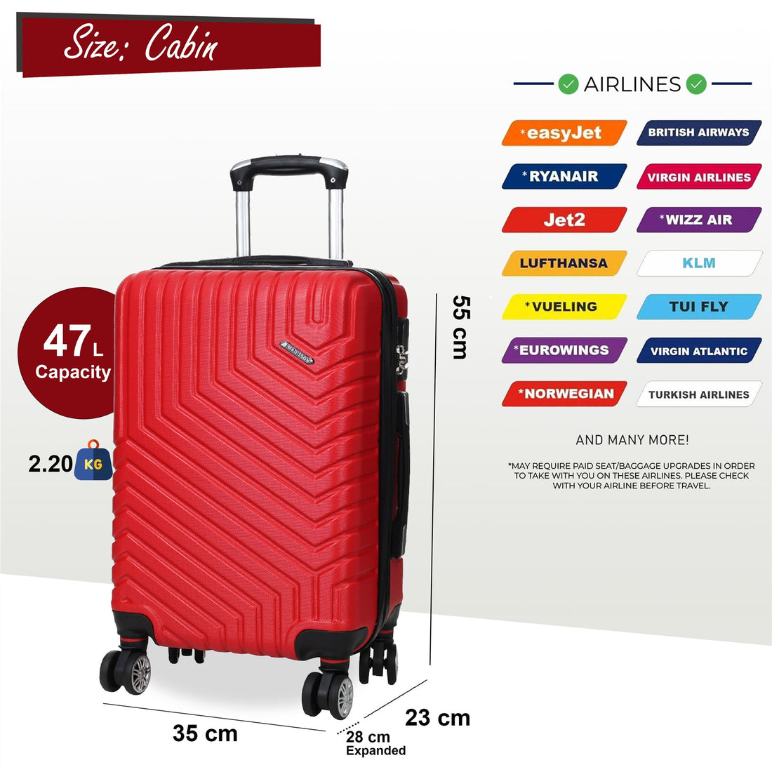 Bega Cabin Hard Shell Suitcase in Red