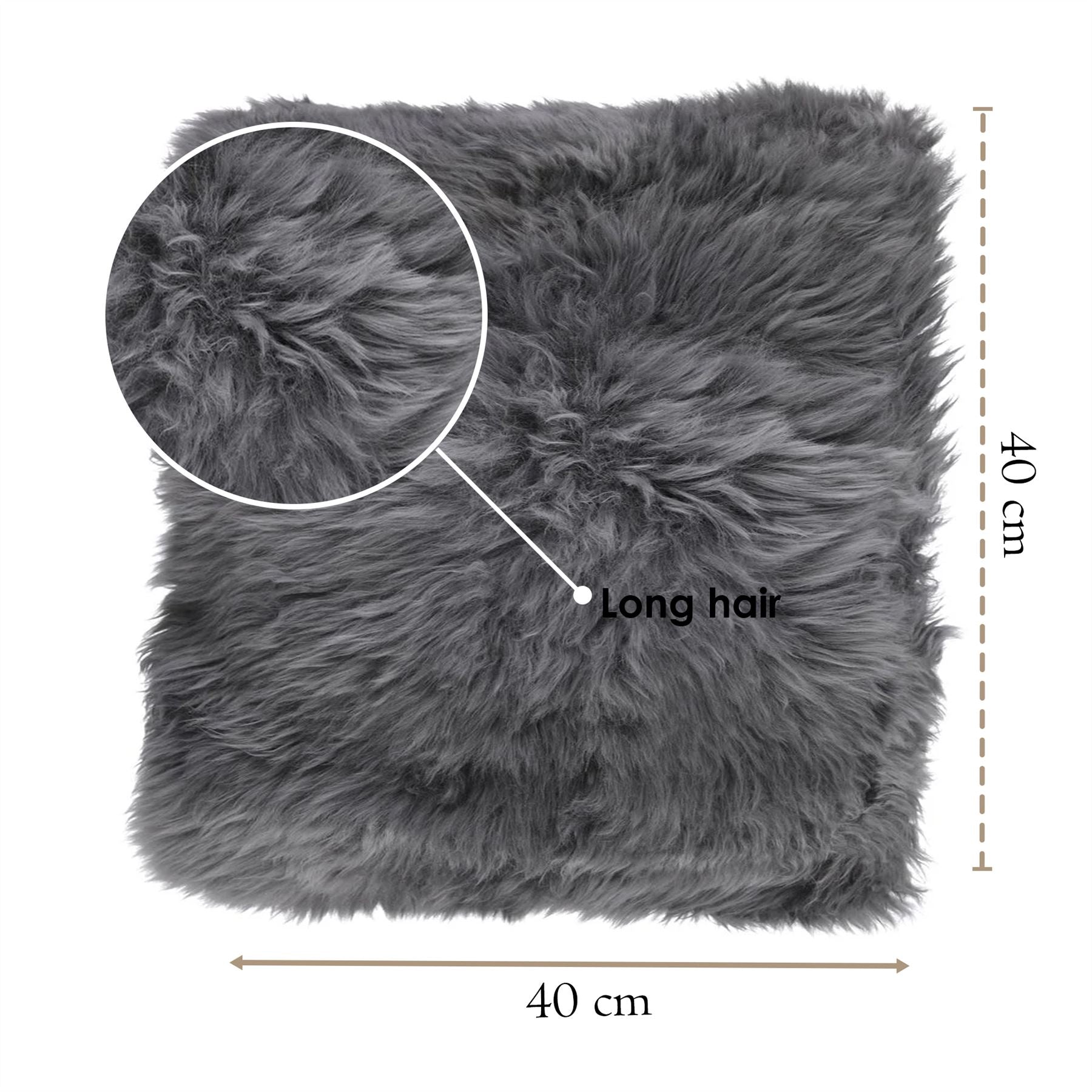 Genuine Sheepskin  40x40cm Real Wool Single Sided Cushion