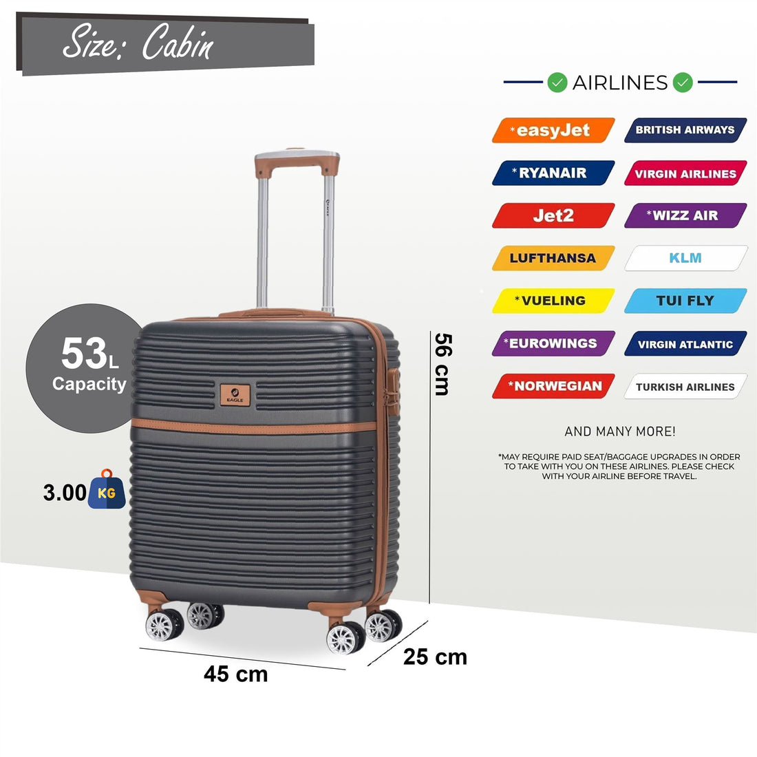Koga Cabin Hard Shell Suitcase in Grey