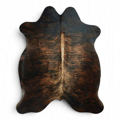 Natural Cow Leather Cowhide Hairon Rug - Dark Brindle