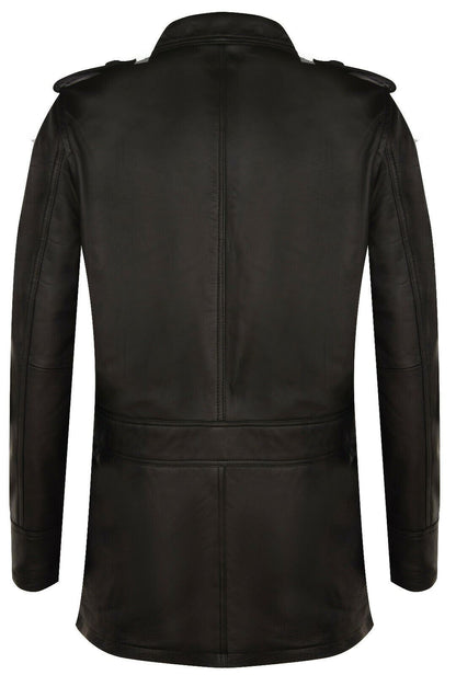 Mens Leather Safari Style Overcoat-Eastbourne