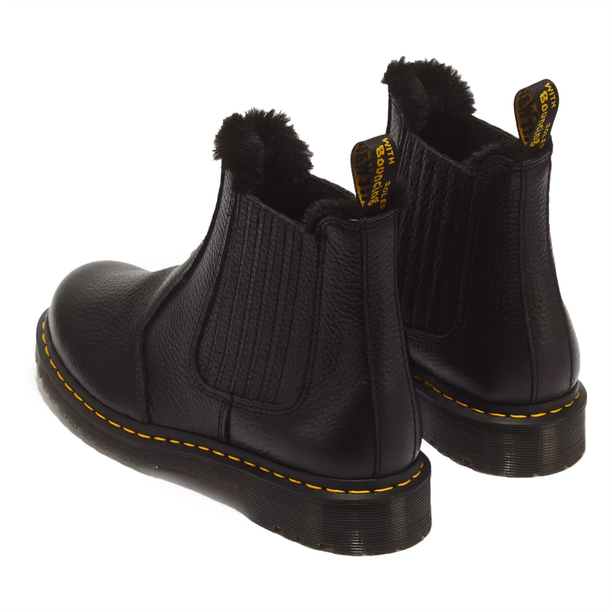 Dr Martens 2976 Leonore II Black Fur Lined Chelsea Boots - 41416001
