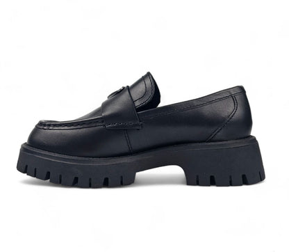 Windsorsmith Black Leather Chunky Loafers - Throne