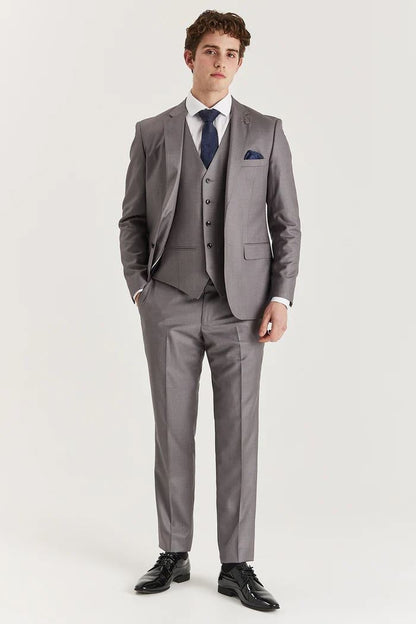 Men’s Grey Tailored 3 Piece Suit Formal Classic Suit