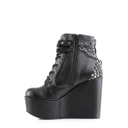Demonia Poison 101 Black Vegan Leather Ankle Boots