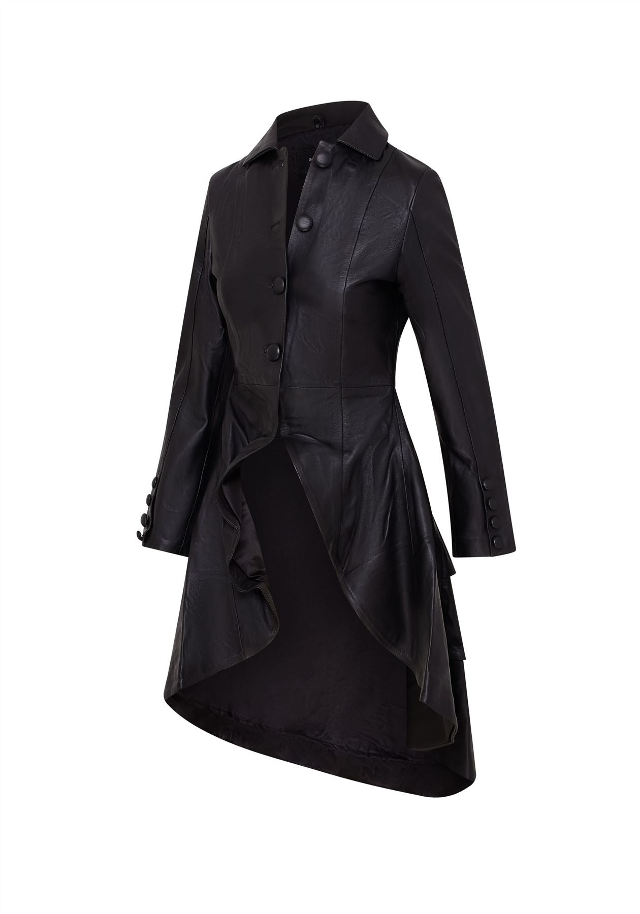 Womens Gothic Full Length Victorian Leather Coat - Vantaa