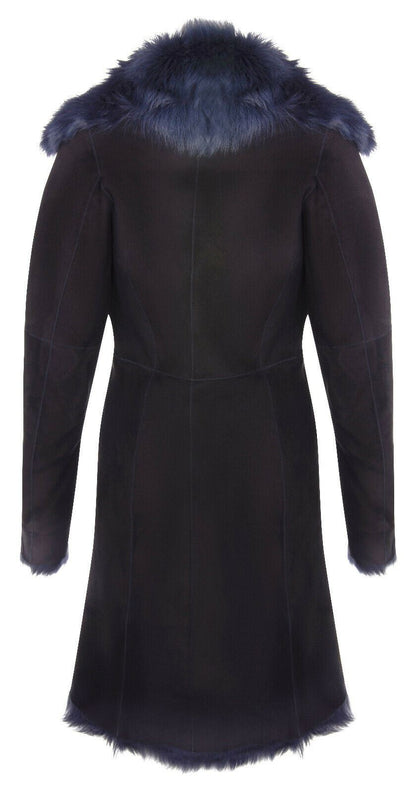 Womens Suede Toscana Sheepskin Trench Coat-Rochester